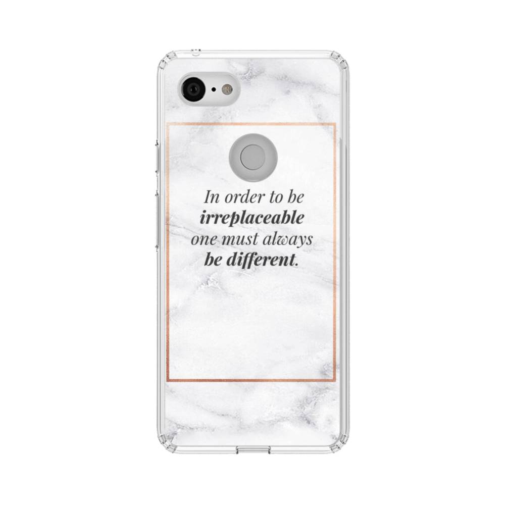 Coco Chanel Best Quote Marble Background Google Pixel 3 Clear Case