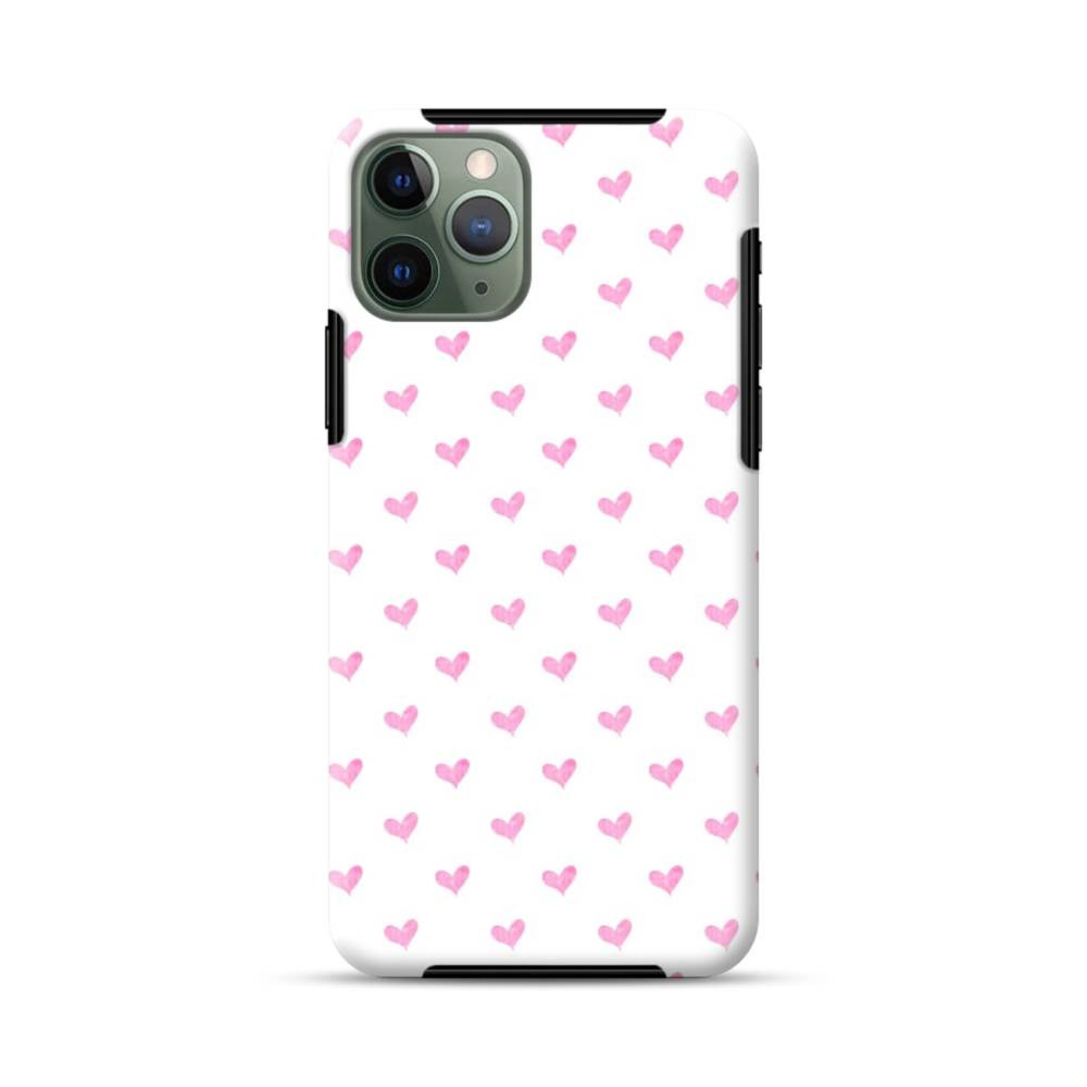 Cute Pink Heart Pattern Iphone 11 Pro Max Defender Case Case Custom