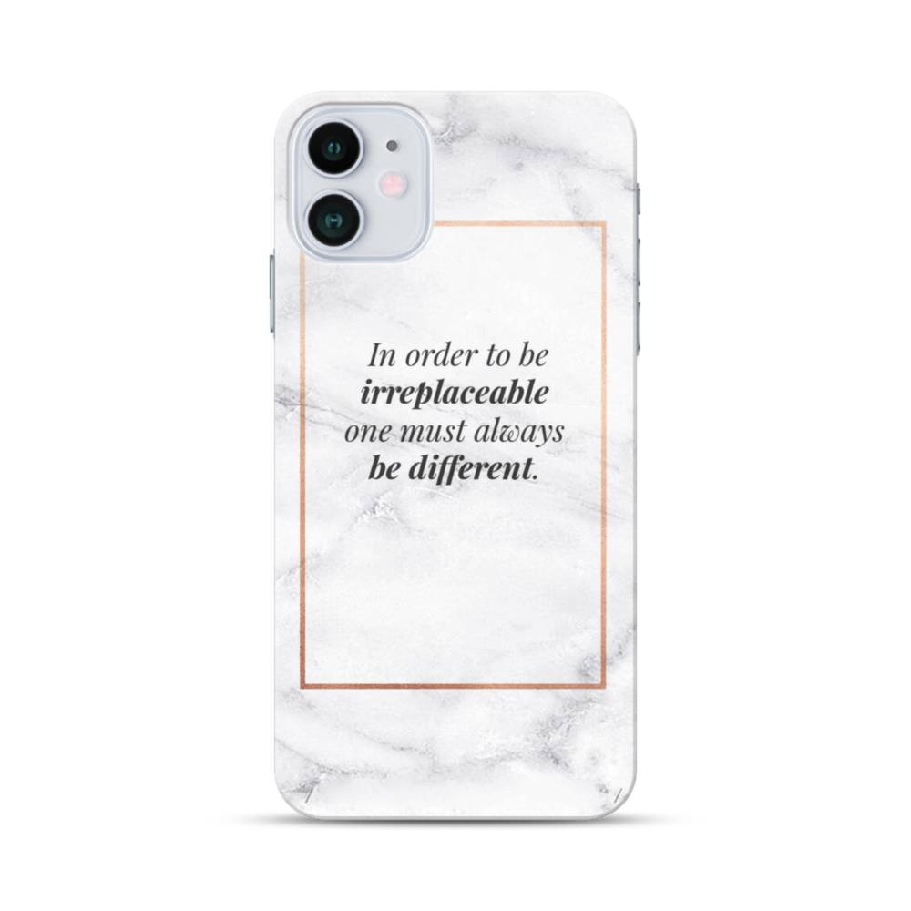 Coco Chanel Best Quote Marble Background iPhone 12 Mini Case