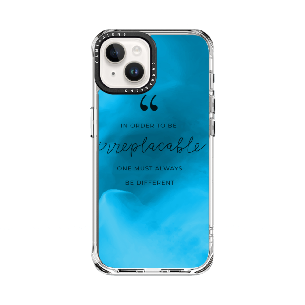Coco Chanel Inspirational Quote Irreplaceable iPhone 14 Clear Case