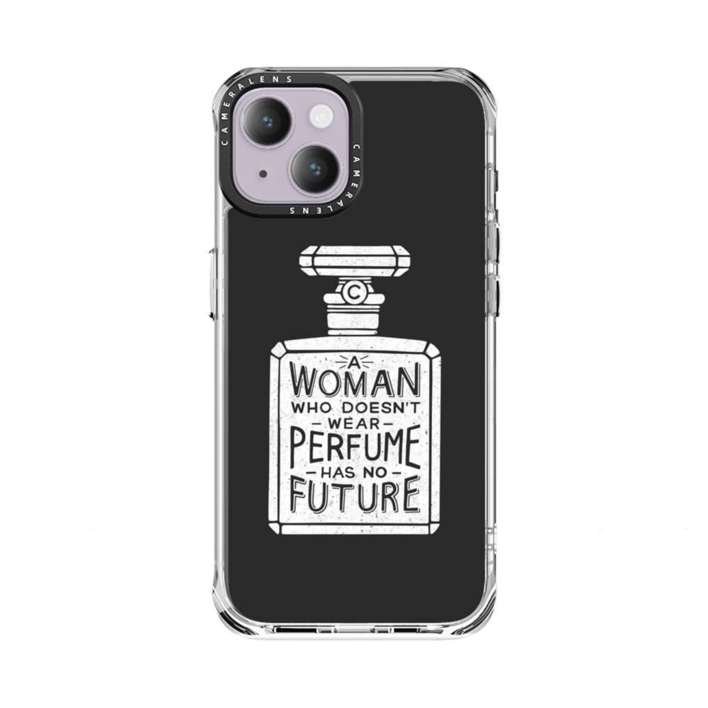 Drawing Perfume Bottle With Coco Chanel Quote iPhone 14 Plus Clear Case