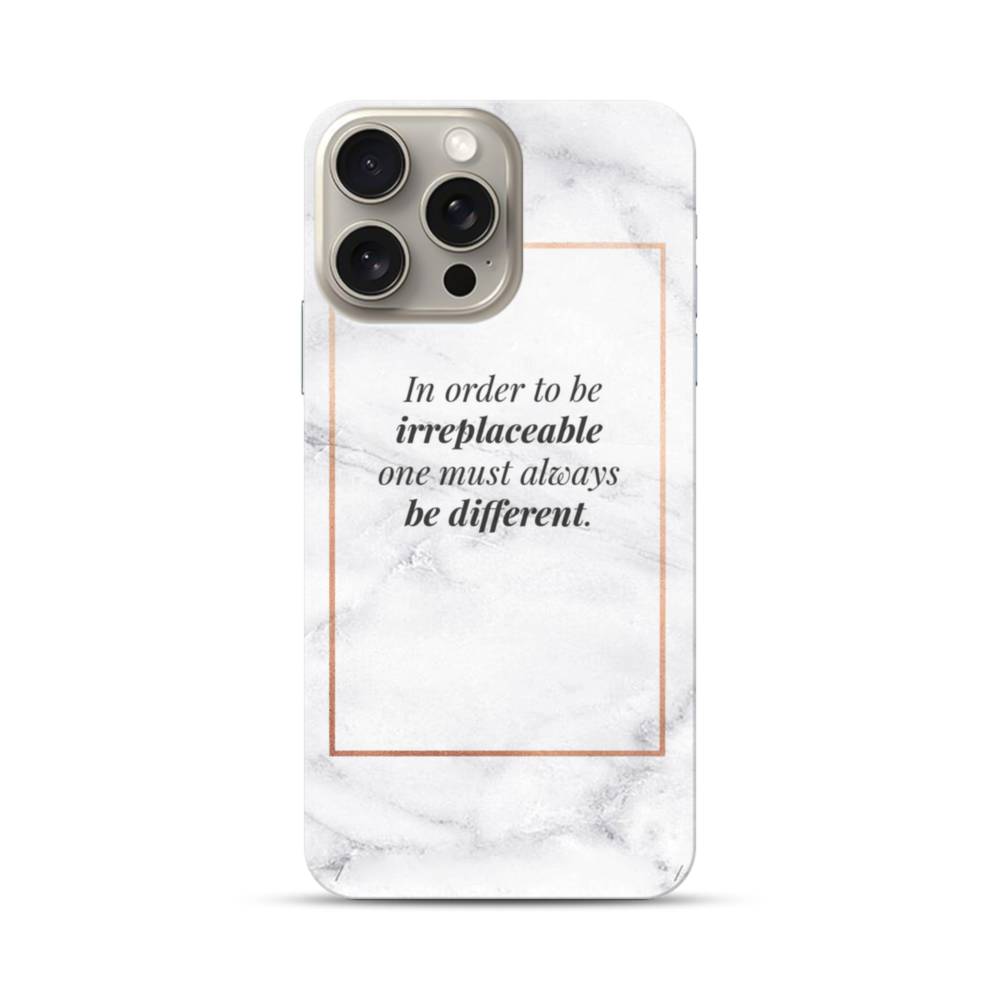 Coco Chanel Best Quote Marble Background iPhone 15 Pro Max Case