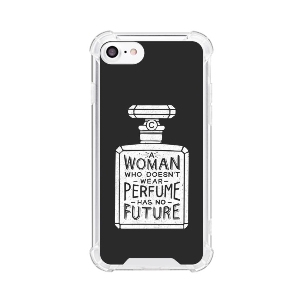 Drawing Perfume Bottle With Coco Chanel Quote iPhone SE (2020) Clear Case