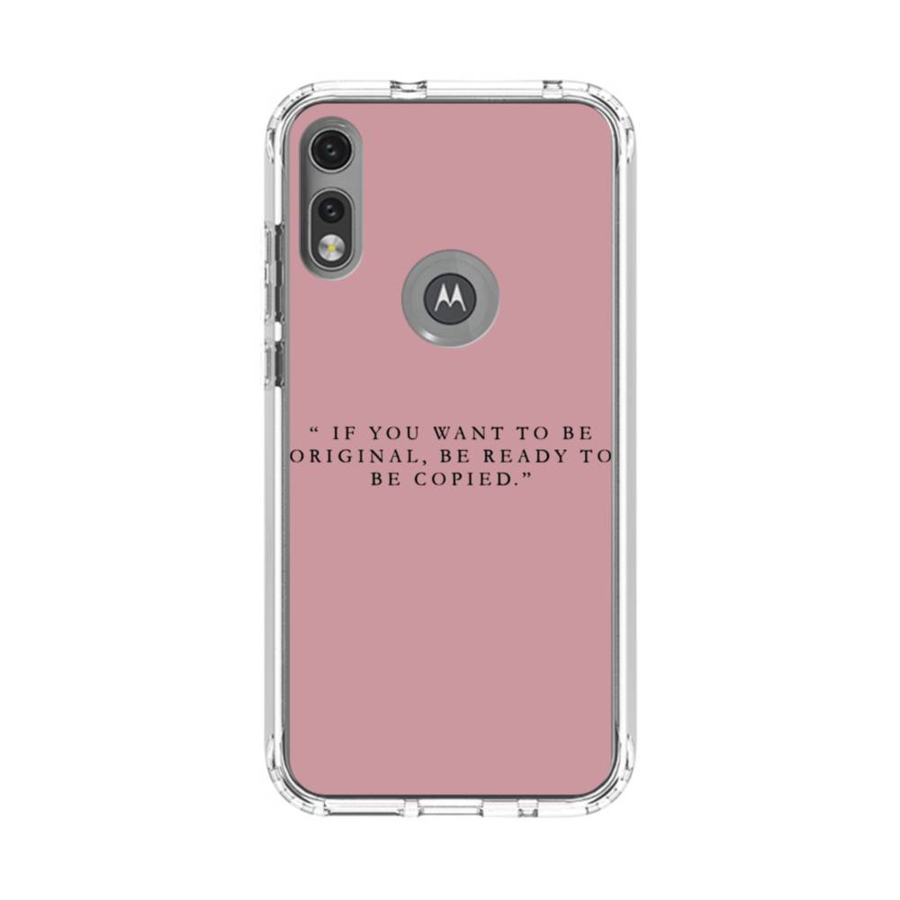 Coco Chanel Quote About Original And Copy Motorola Moto E (2020) Clear Case  | Case-Custom