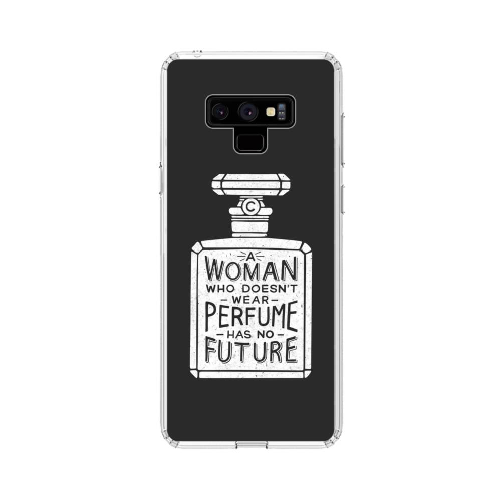 Drawing Perfume Bottle With Coco Chanel Quote Samsung Galaxy Note 9 Clear Case Case Custom