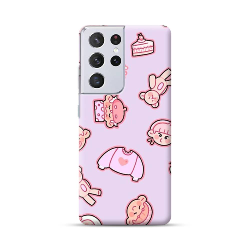 Pink Stickers Samsung Galaxy S21 Ultra Case Case Custom Pink Stickers Samsung Galaxy S21 Ultra Case Case Custom