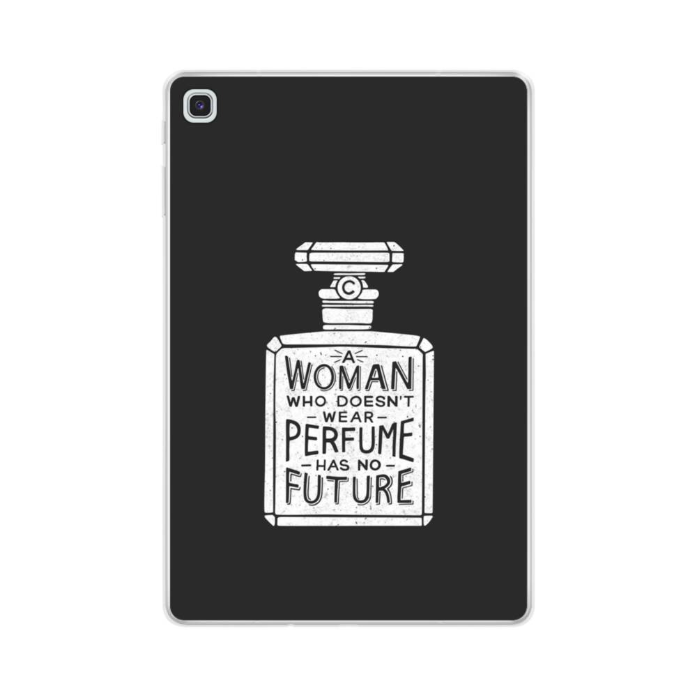 Drawing Perfume Bottle With Coco Chanel Quote Samsung Galaxy Tab S6 Lite  Clear Case