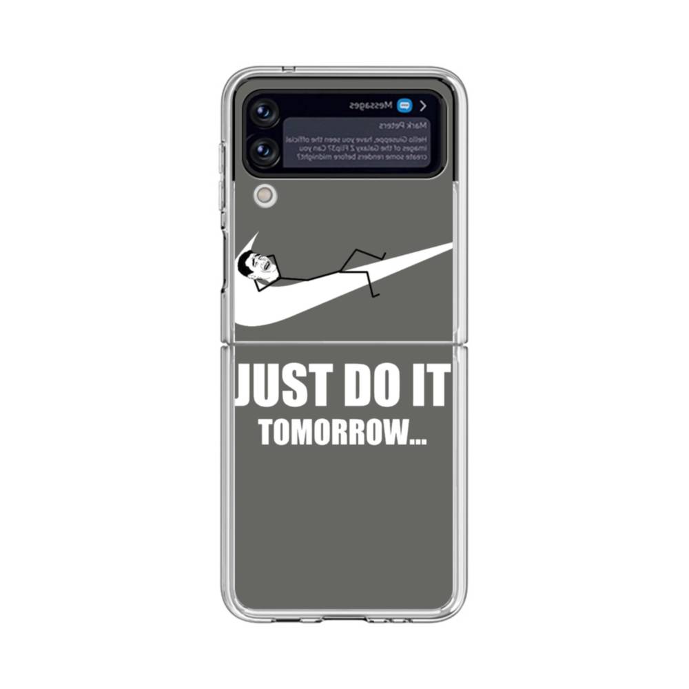 Just do it tomorrow funny meme Samsung Galaxy Z Flip 3 5G Clear Case |  Case-Custom