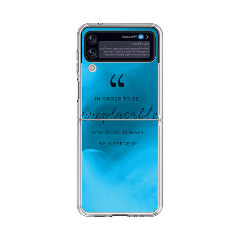 Coco Chanel Inspirational Quote Irreplaceable Samsung Galaxy Z Flip 4 Clear  Case